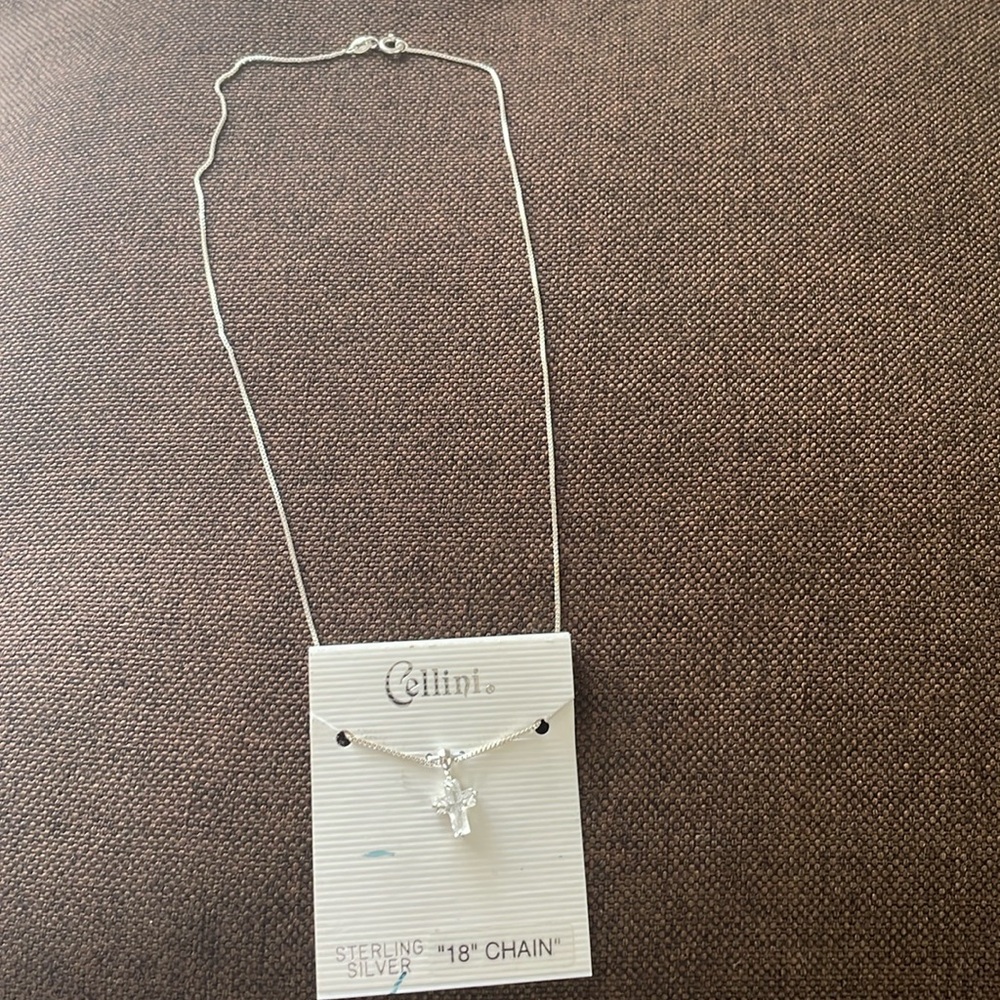 Cellini Sterling Silver Women Necklace Size 18” NWOT